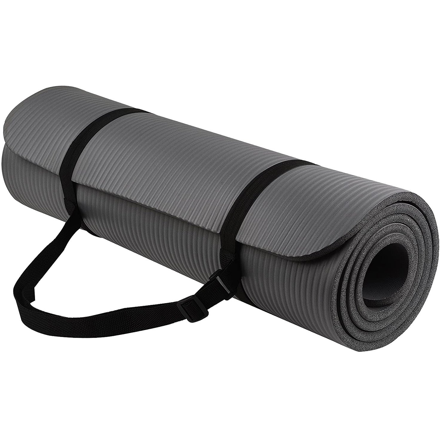 Striped NBR Yoga Mat for Fitness, Yoga & Home Workouts